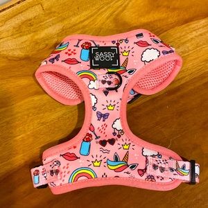 NWOT SassyWoof dog harness and bonus doggie suspenders